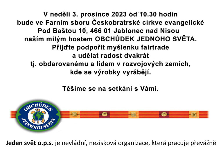 Obchůdek Jednoho Světa 2023