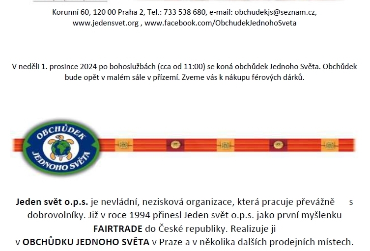 Obchůdek Jednoho Světa 2024